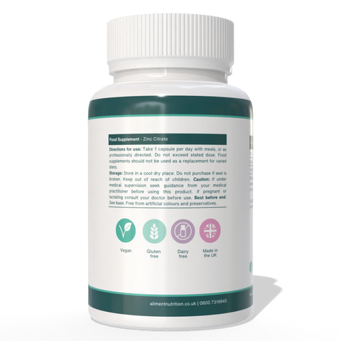 Zinc Citrate Supplement – 60 Capsules